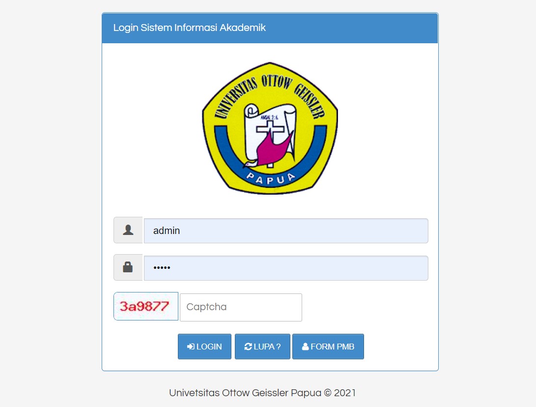 Pembuatan SIAKAD berbasis Web tatakelola Univetsitas Ottow Geissler Papua