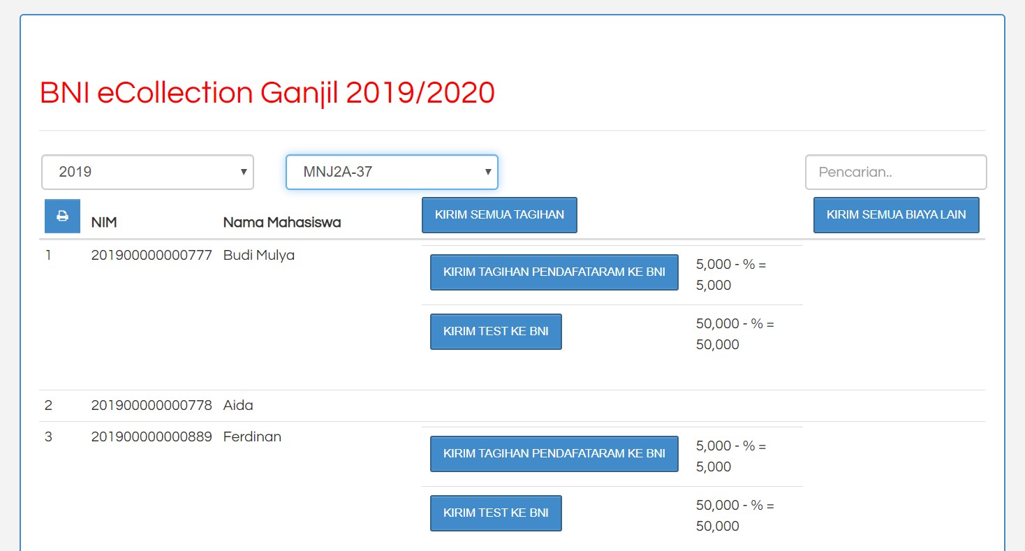 Pembuatan siakad host to host dengan bank
